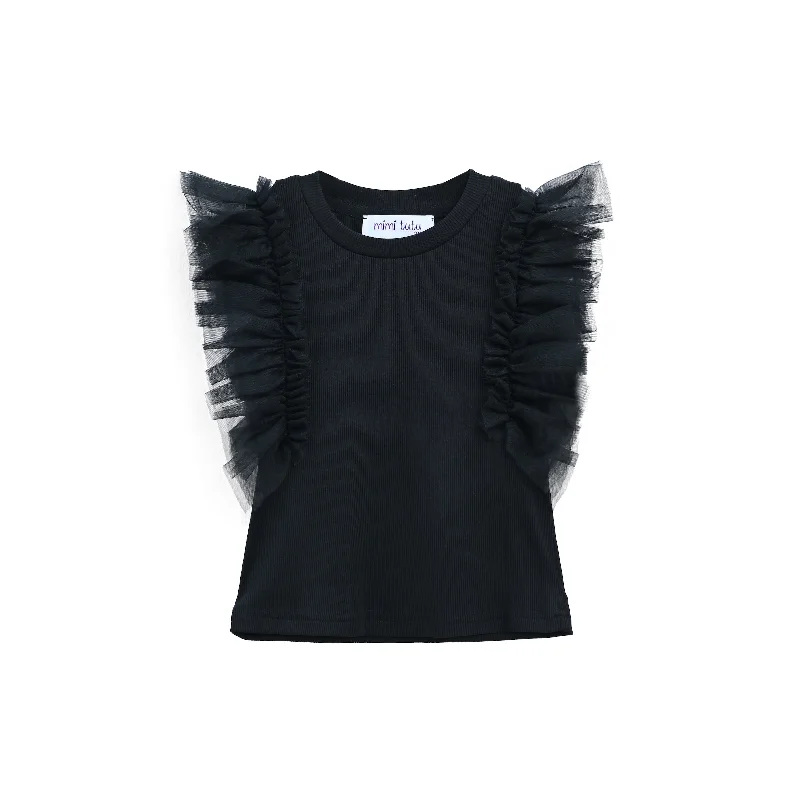 Black Tulle Frill T-Shirt