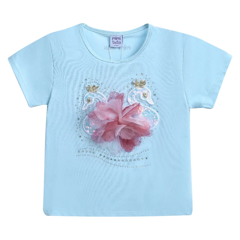 Blue Swan Applique T-Shirt