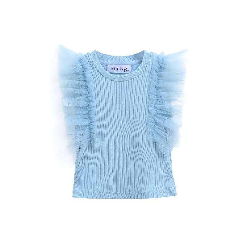 Blue Tulle Frill T-Shirt