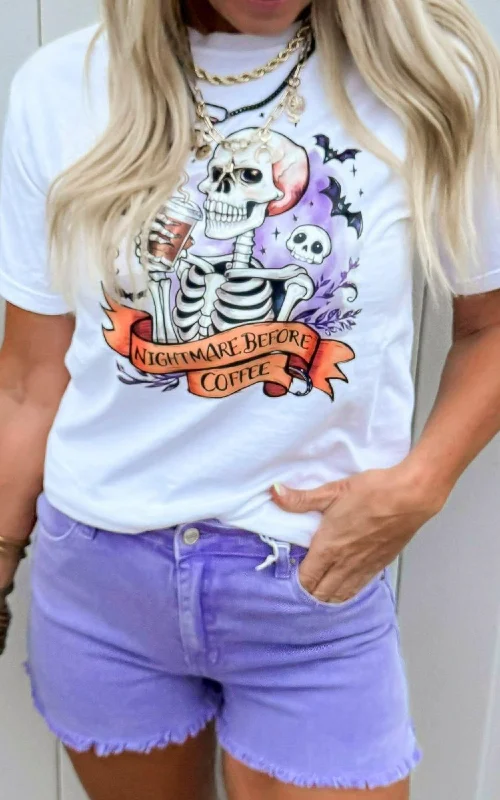 Nightmare before Coffee Garment Dyed Graphic T-shirt - Final Sale