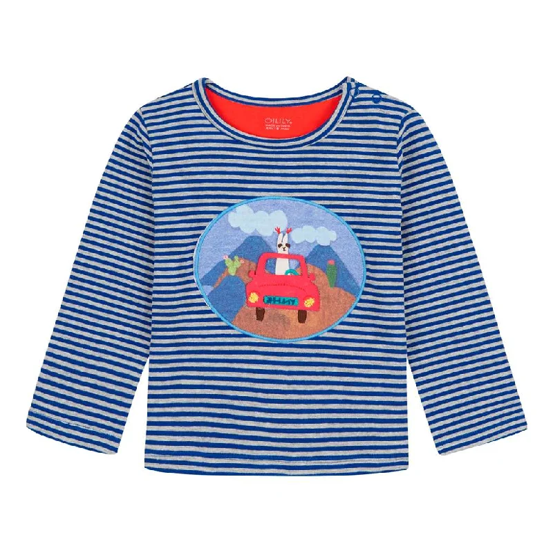 Tip Striped Blue T-Shirt