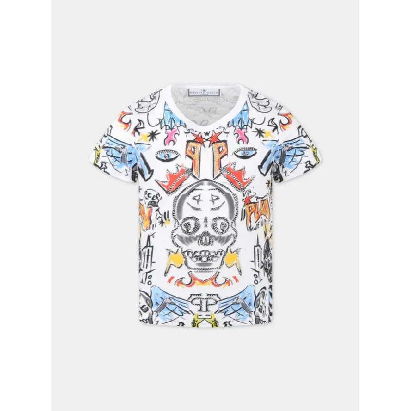 White Graphic Print T-Shirt