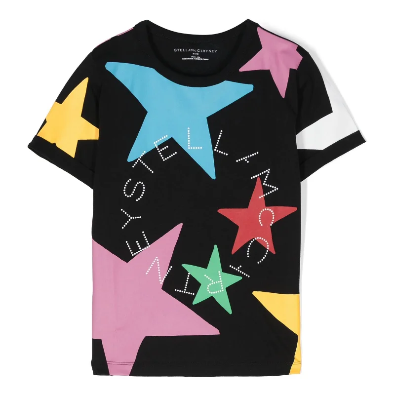 Black Multicolor Stars T-Shirt