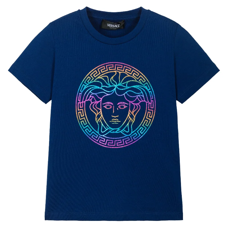 Blue Medusa Cotton T-Shirt