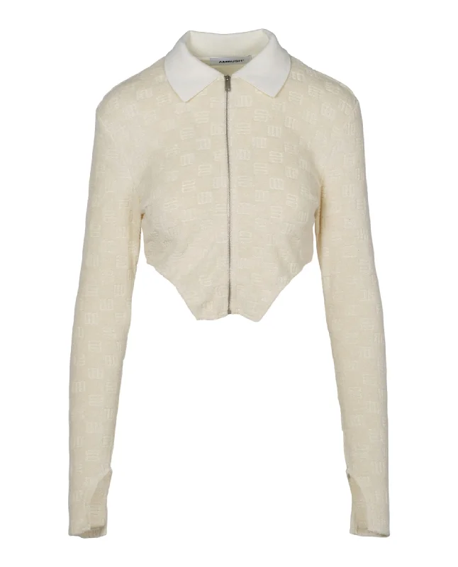 AMBUSH Womens Monogram Jacquard Cropped Jacket