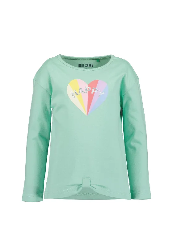 Blue Seven Girl Long Sleeve Happy Top, Green