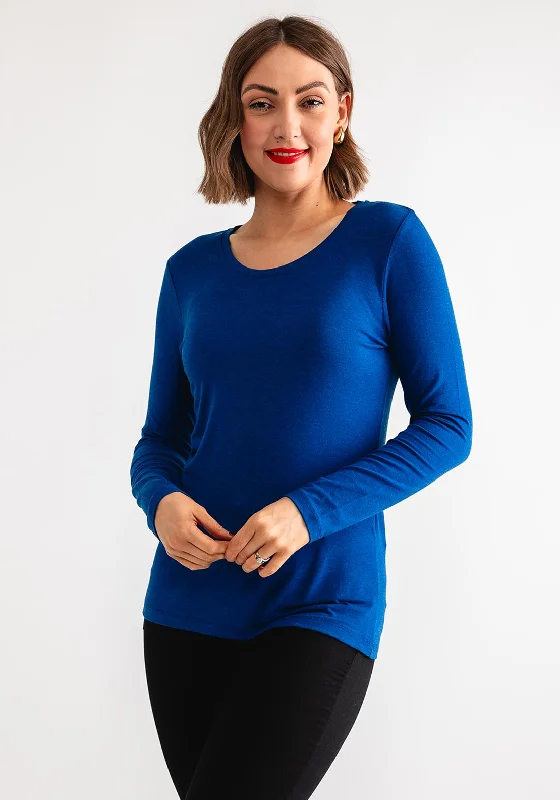 Dolcezza Long Sleeve Jersey Top, Royal Blue