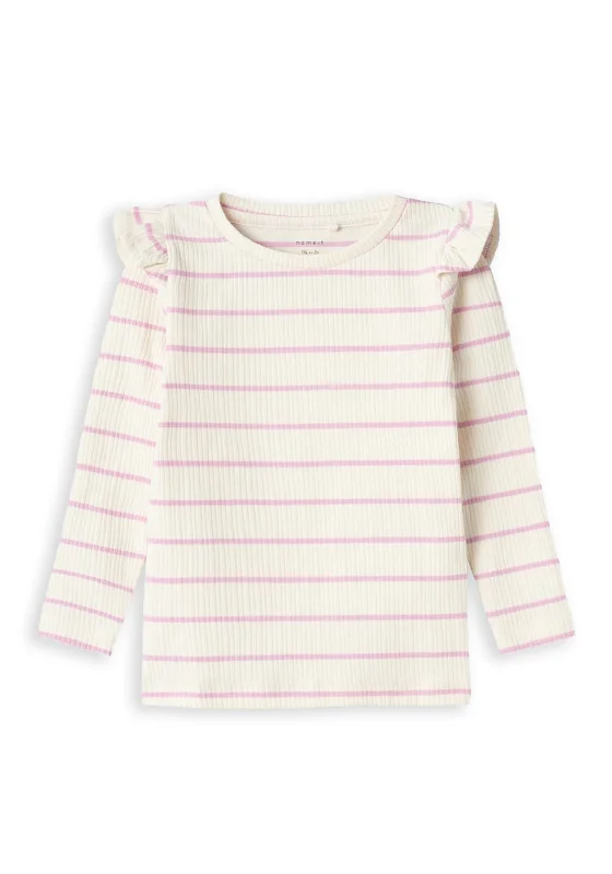 Name It Mini Girl Kianna Long Sleeve Top, Jet Stream