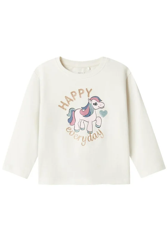 Name It Mini Girl Nadia Long Sleeve Top, Jet Stream