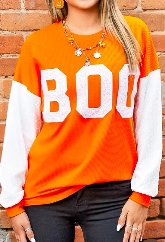 Pre order Boo Long Sleeve Sequin Top - Orange