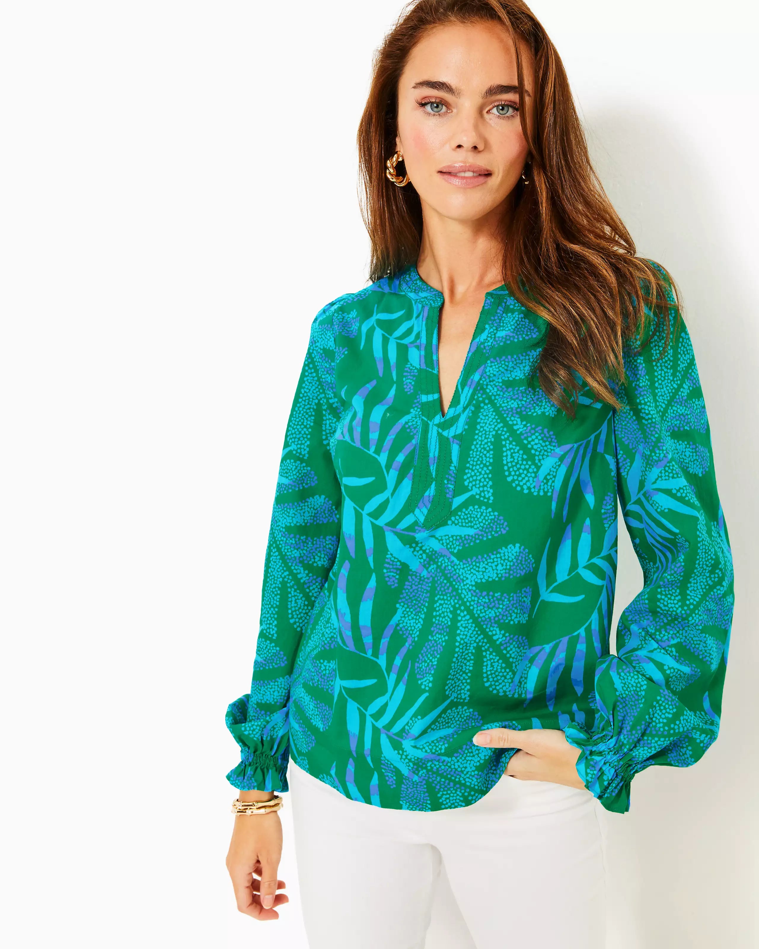 Coulter Long Sleeve Cotton Top (It's A Jungle Out There)