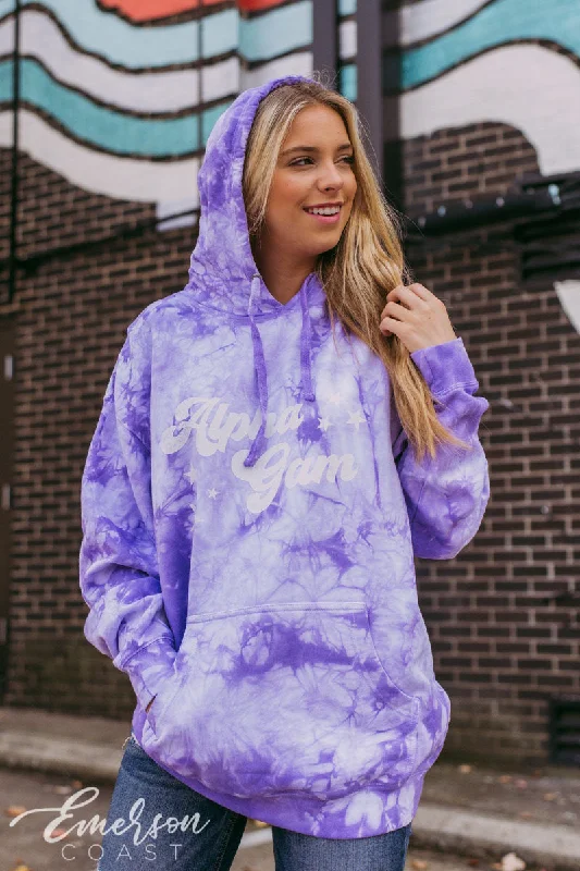 Alpha Gam Lavender Crystal Wash Hoodie