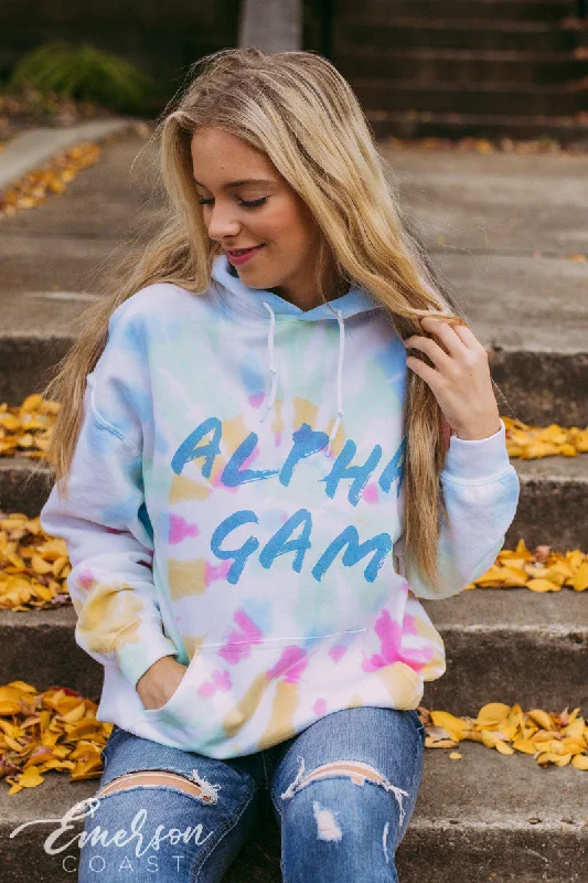 Alpha Gam Tie Dye Watercolor Hoodie