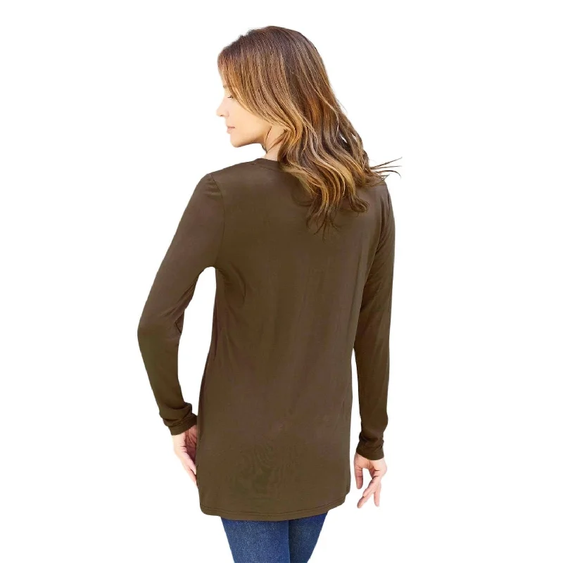 Basic Bae - Luxe Long Sleeve Top With Pockets