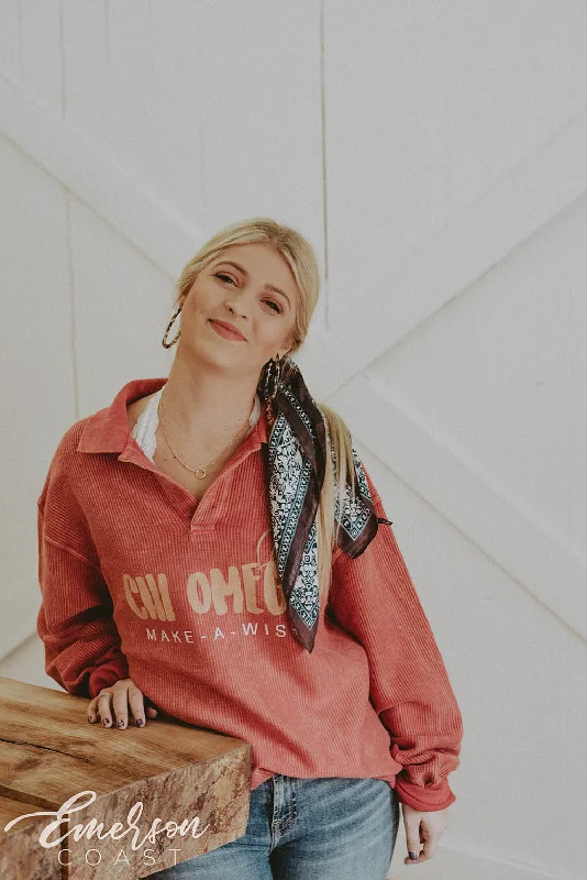 Chi Omega Make-A-Wish Corduroy Sweatshirt