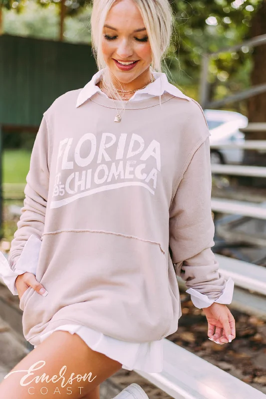 Chi Omega Vintage PR Raw Edge Sweatshirt