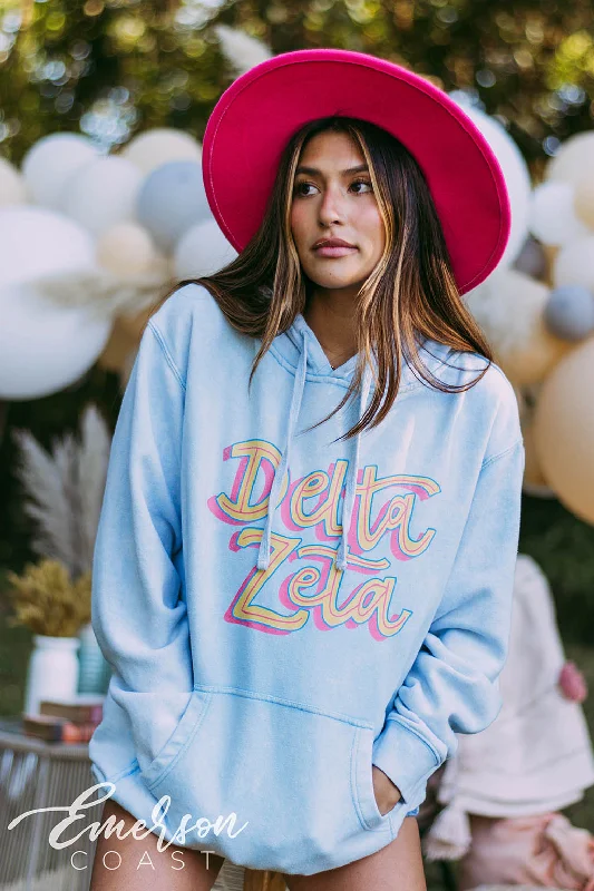 Delta Zeta Retro Mineral Wash Hoodie