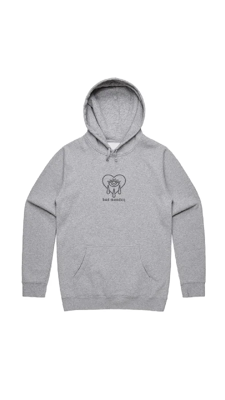 Heavy Weight AW Crying Heart Hoodie Athletic Heather / Front Print