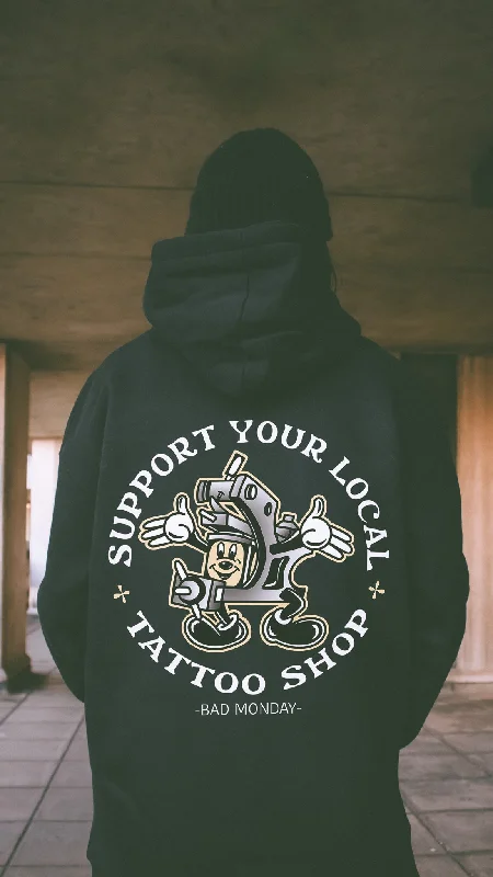 Heavy Weight Support Your Local Tattoo Shop Hoodie