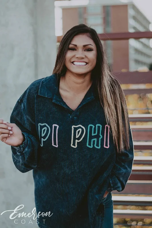 Pi Beta Phi Neon Corduroy Henley