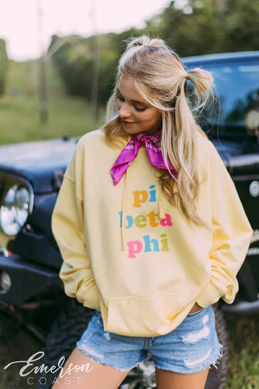 Pi Phi Colorful Yellow Hoodie