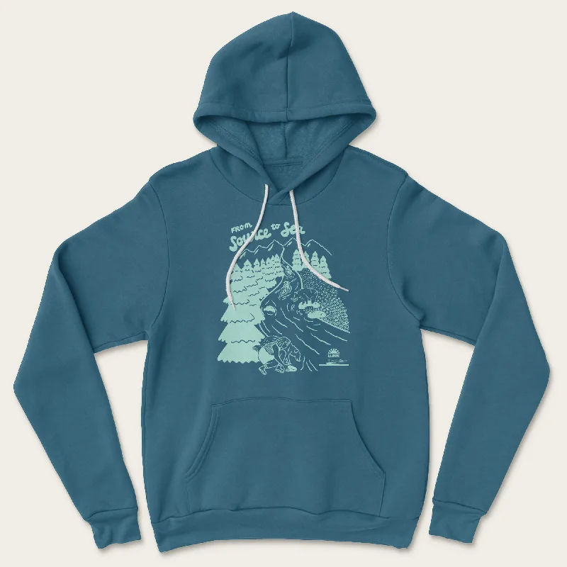 Source to Sea Unisex Hoodie - Heather Deep Teal