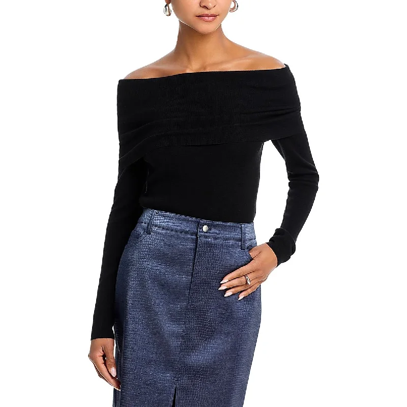 WAYF Womens Drapey Long Sleeve Off The Shoulder